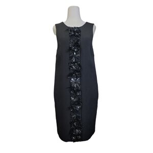 MSGM   Floral embossed fabric with garden Embellished mini dress